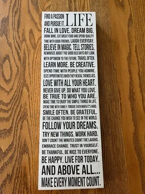 LIFE Inspirational Canvas Wall Art 18 x 6